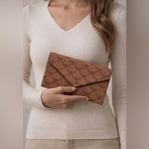 MCM Cognac and Gold Continental Wallet